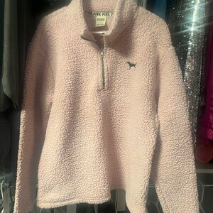 Victoria's Secret PINK Sherpa Quarter-Zip Pullover